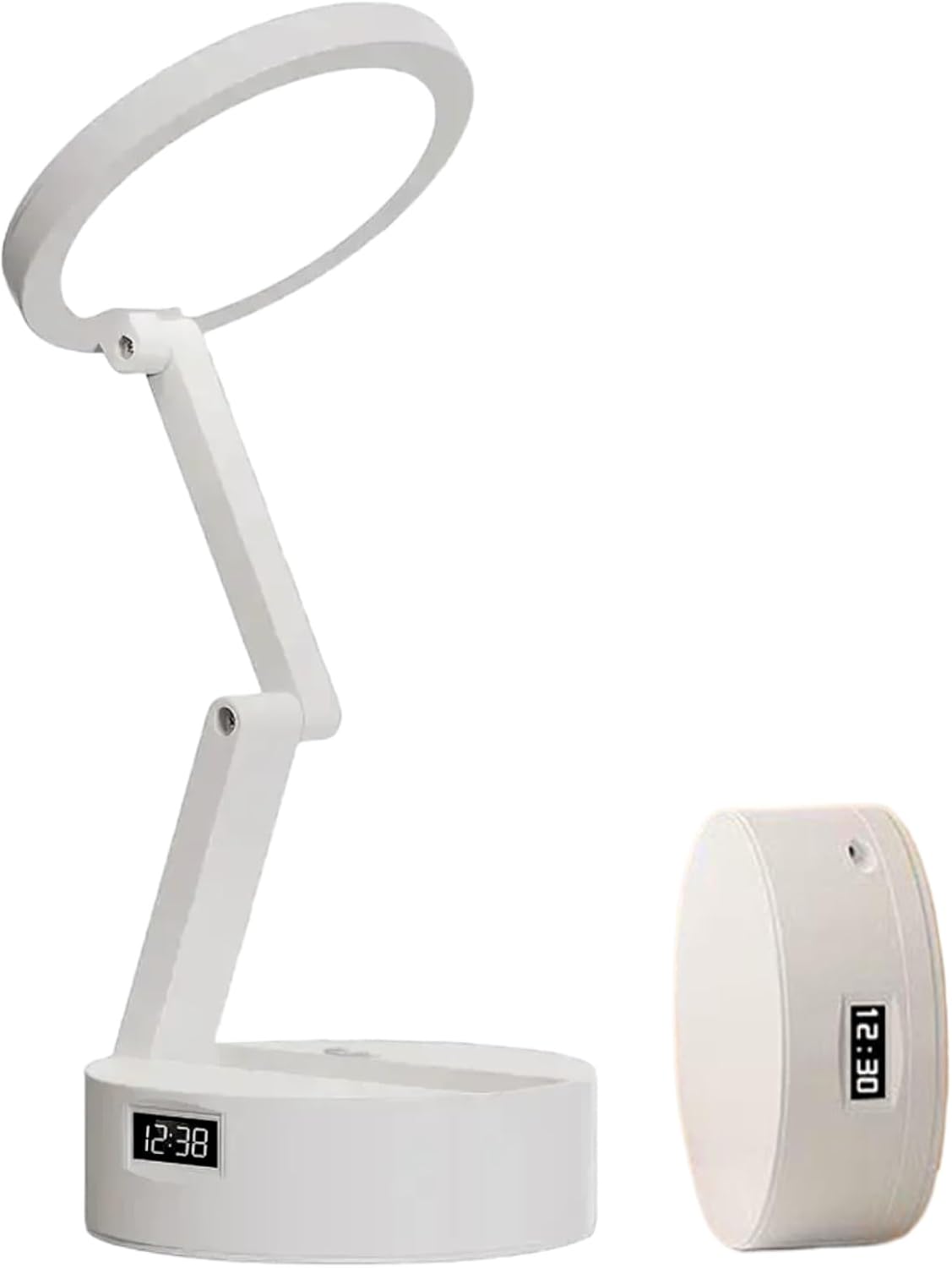 Foldable LED Desk Lamp with Clock, Touch Control & Power Bank – Perfect for Office, Bedroom & Study
